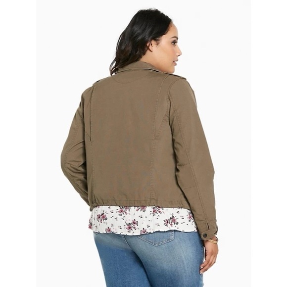 [Torrid] Fall Brown Cropped Twill Utility Jacket - Picture 3 of 5